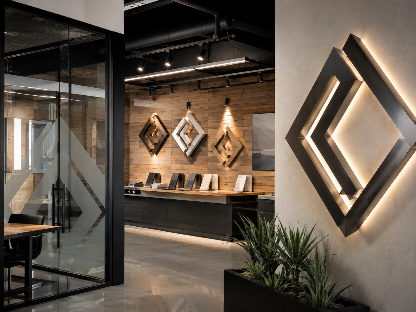 Custom dimensional business sign